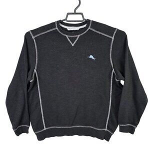 Mens Tommy Bahama Black Tobago Bay Abaco Pullover Sweatshirt Long Sleeve Size S